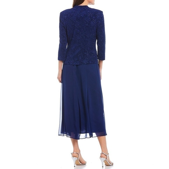 Alex Evenings - Square Neck Jersey A-line Dress 417224